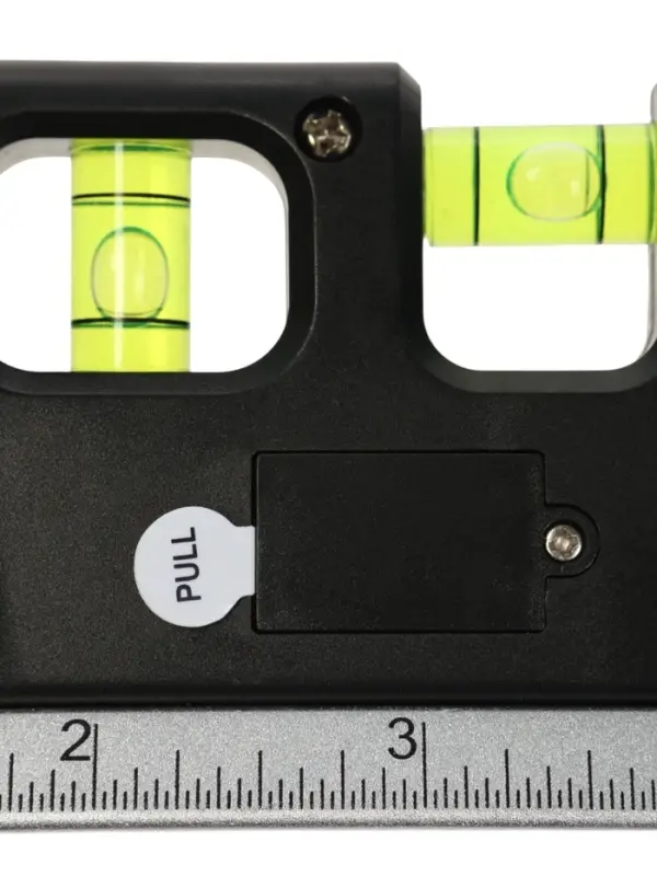 Уровень универсальный 4 в 1 ТУНДРА, лазерный, пузырьковый, рулетка 2.5 м, линейка 150 мм