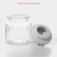 Банка стеклянная для сыпучих продуктов с керамической крышкой Доляна &laquo;Голубки&raquo;, 500 мл, 11&times;17 см
