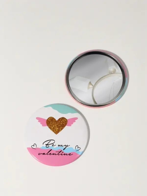 Зеркало карманное «Сердечки», d=7 см, МИКС