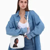 Сумка женская на молнии TEXTURA, 22&times;8&times;17 см, с цветным принтом, белая