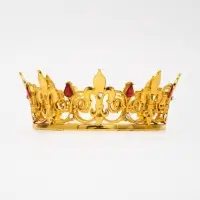 Топпер для торта &laquo;Корона&raquo;, 15&times;5.2 см, золотая с красными стразами