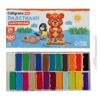 Пластилин Calligrata kids, 24 цвета, 480 г