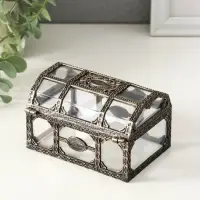 Шкатулка для украшений &laquo;Сундучок&raquo;, пластик под бронзу, 10.5&times;8&times;6.5 см