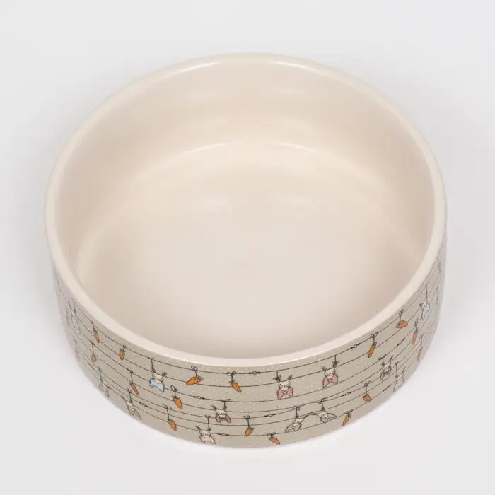 Миска &laquo;Кроличьи игрушки&raquo;, 300 мл, 11.5&times;5 см, керамика, бело-серая