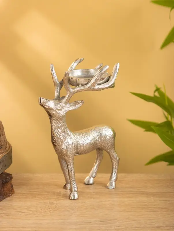 Подсвечник  Подсвечник "Лесной олень" 13х7,5х18 см, алюминий