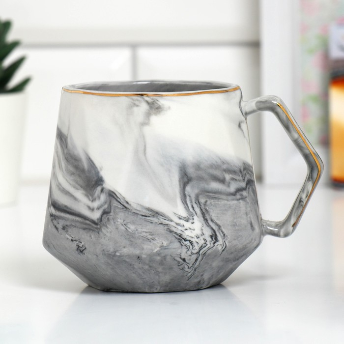 Кружка керамическая &laquo;Счастье&raquo;, 350 мл, цвет серый