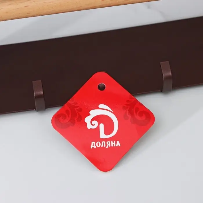 Держатель для кухонных принадлежностей на магните Доляна, 6 крючков, 4 направляющих, 34&times;24.5&times;6.5 см, коричневый