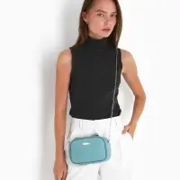 Сумка женская кросс-боди на молнии, 19&times;7&times;13 см, голубая