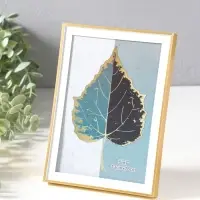 Фоторамка пластик 13х18 см "Современная классика" золото и белый 19х13,8х1,5 см