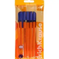 Набор ручек шариковых ErichKrause Slender Stick Orange, Super Glide, 8 штук, узел 0.7 мм, синие чернила