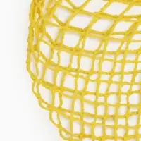 Сумка - авоська плетёная, ручка 12 см, клетка 1.5 см, жёлтая