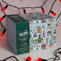 Гирлянда &laquo;Нить&raquo; 20 м с насадками &laquo;Шарики 1.5 см&raquo;, IP44, тёмная нить, 200 LED, свечение красное, 8 режимов, 220 В