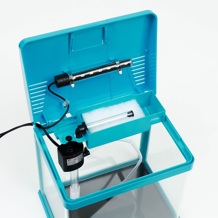 Аквариум SeaStar HX-240F в комплекте: LED-лампа, фильтр, 10 л, голубой Аквариум SeaStar HX-240F в комплекте: LED-лампа, фильтр, 10 л, голубой