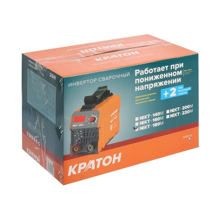 Инвертор сварочный Кратон NEXT-180М, 6.6 кВт, 20-180 А, d=1.6-4 мм, ПВ 70 % Инвертор сварочный Кратон NEXT-180М, 6.6 кВт, 20-180 А, d=1.6-4 мм, ПВ 70 %