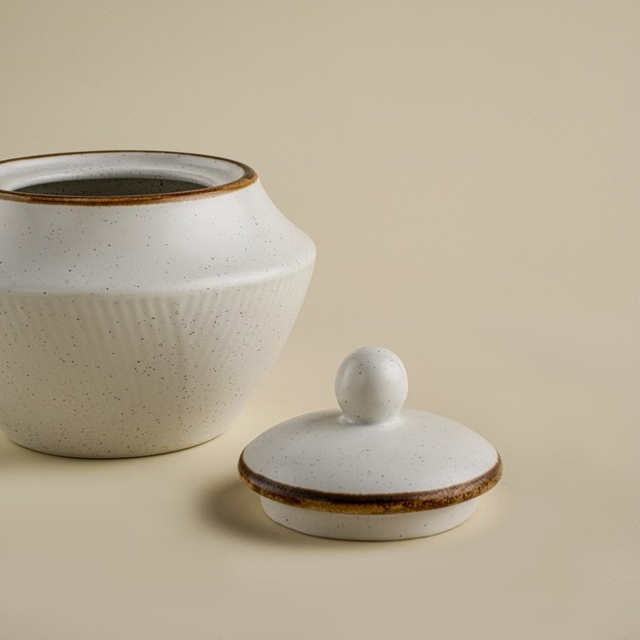 Сахарница фарфоровая SL Home «Волна в камне», 300 мл, 9,5×10,5 см, цвет белый Сахарница фарфоровая SL Home «Волна в камне», 300 мл, 9,5×10,5 см, цвет белый