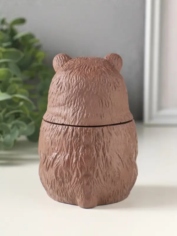 Шкатулка с крышкой для украшений &laquo;Медведь&raquo;, 11&times;7 см, коричневая