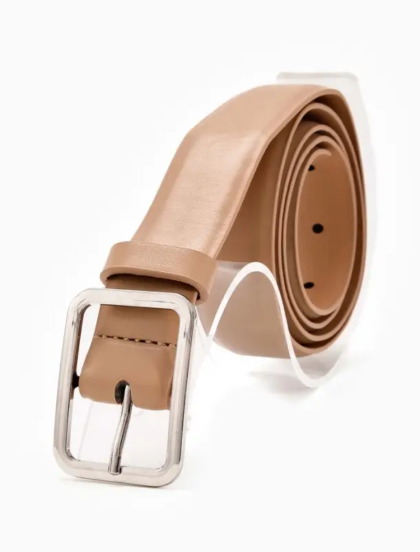 Ремень женский, 110&times;3 см, пряжка металл, серебристая, бежевый