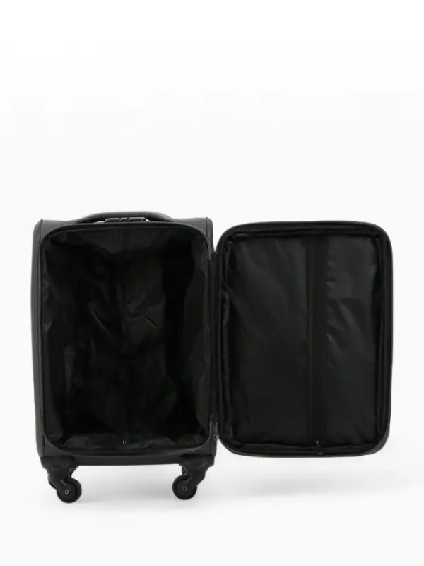 Чемодан 20 Чемодан 20", Текст, 37*23*54, отд на молнии, 2 нар/карм, увелич, код замок, 4 колеса, серый 108759