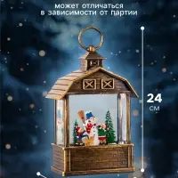 Светодиодная фигура &laquo;Дети и снеговик&raquo; 14&times;24&times;8 см, пластик, от батареек ААх3, USB, свечение тёплое белое