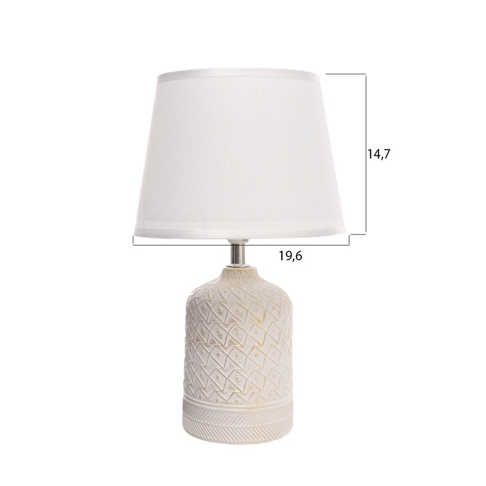 Лампа настольная Лампа настольная "Узор" 1х40Вт Е14 белый 20х20х34см