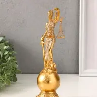 Фигура полистоун &laquo;Фемида - богиня правосудия на шаре&raquo;, под золото, 5.7&times;6&times;23.5 см