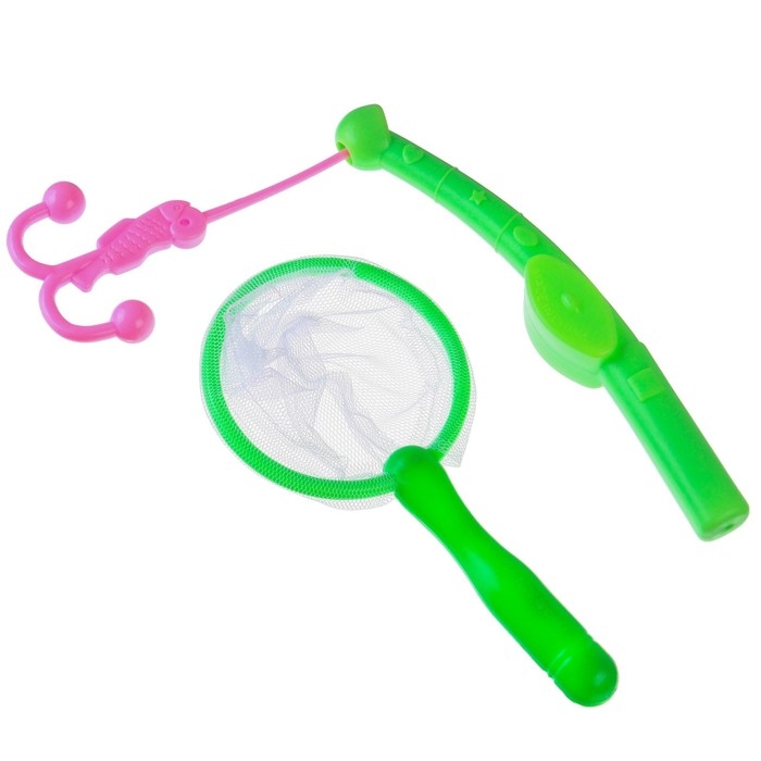 Игрушка пазл для ванны "Морской мир" с сачком + удочка, Крошка Я