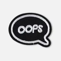 Термоаппликация Oops, 4.8×3.8 см, фасовка 10 шт., чёрная