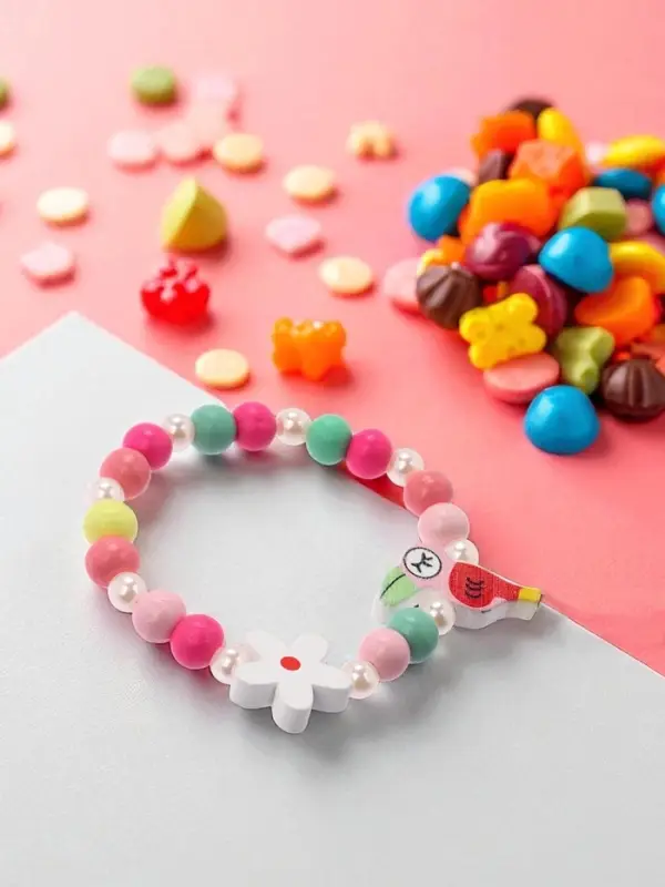 Браслет детский &laquo;Выбражулька. Тукан с цветочком&raquo;, d=5 см, МИКС