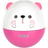 Точилка ручная Deli, 1 отв., с контейнером, пластик, картонная уп., ассорти