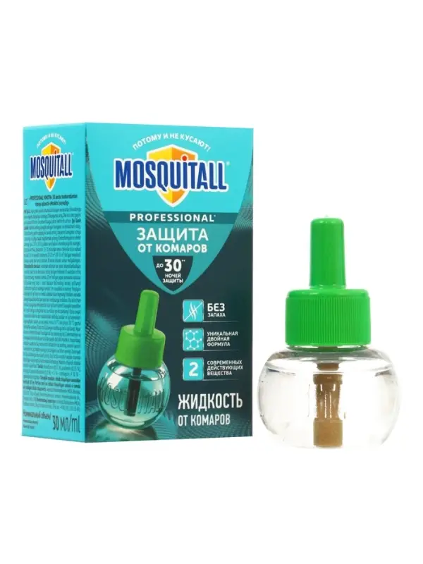 Дополнительный флакон-жидкость от комаров "Mosquitall", 30 ночей, 30 мл