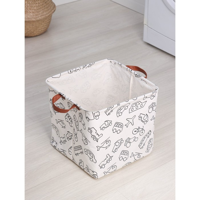 Корзина для хранения «Движение», 34×34×31 см, цвет белый