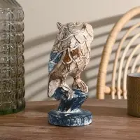 Сувенир дерево "Сова на ветке" синяя 23 см