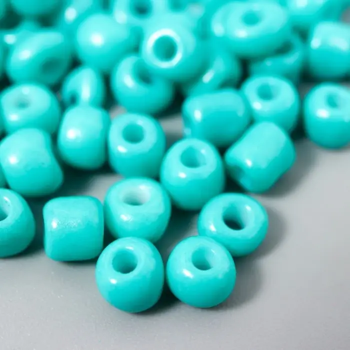 Бисер круглый 6/0  Бисер круглый 6/0 "Тёмно-зелёный неон" 20 гр