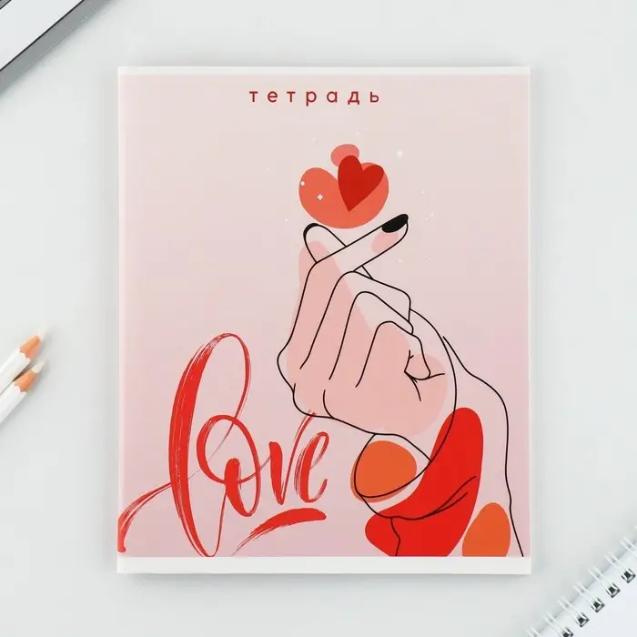Тетрадь в клетку, 48 л., А5, на скрепке, блок №2 «Нежность» МИКС