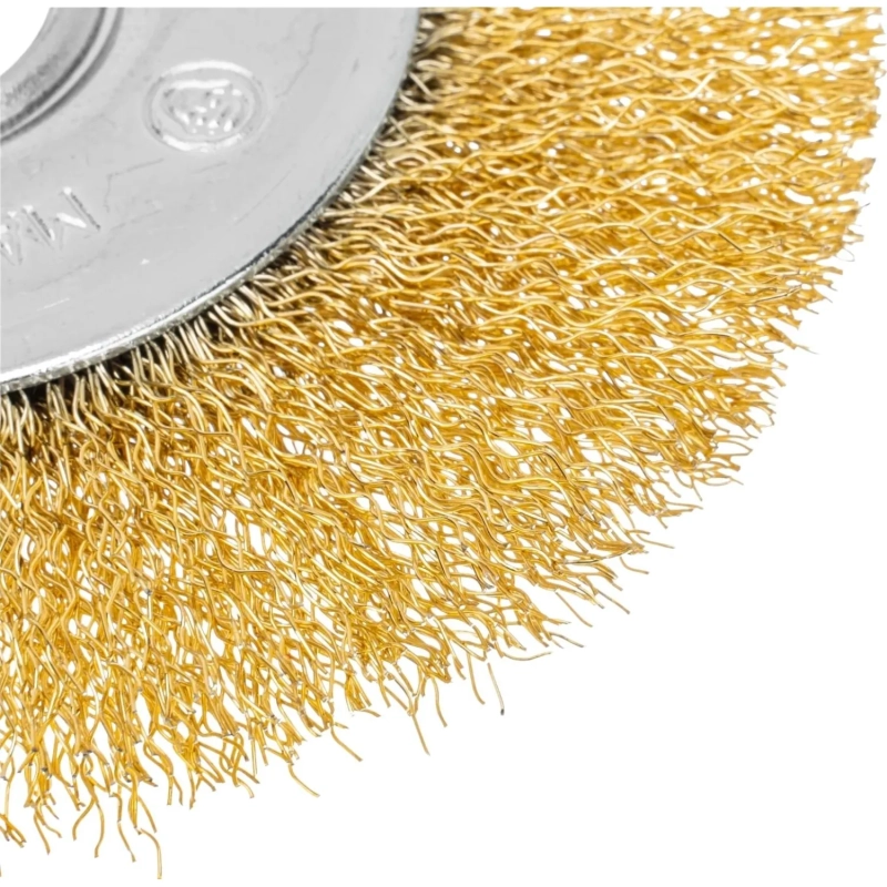 Корщетка для УШМ MATRIX d125х22мм, радиальная, латунная, витая (74656)