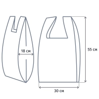 Пакет-майка ПНД 30+18х55 15мкм 100шт./уп. белый
