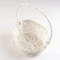 Корзина плетеная, 26х21х8х13х32 см, белый, ива