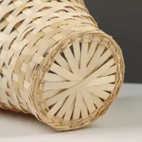 Корзина плетёная для хранения, 23&times;17 см, ручка h=53 см, бамбук, натуральная