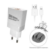 Сетевое зарядное устройство More choice NC24m, 2.1А, кабель micro USB, белый