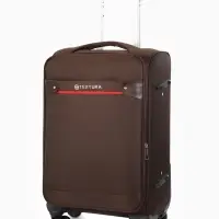 Чемодан на колёсах TEXTURA, текстильный, кодовый замок, с увеличением, 36&times;25&times;58 см, 20", коричневый