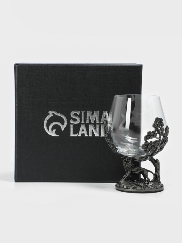 Бокал для коньяка  Бокал для коньяка "Лев",  8.3 х 12.3, серебро