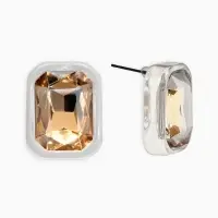 Серьги "Кристалл" прямоугольник грань, цвет прозрачно-золотой Серьги "Кристалл" прямоугольник грань, цвет прозрачно-золотой