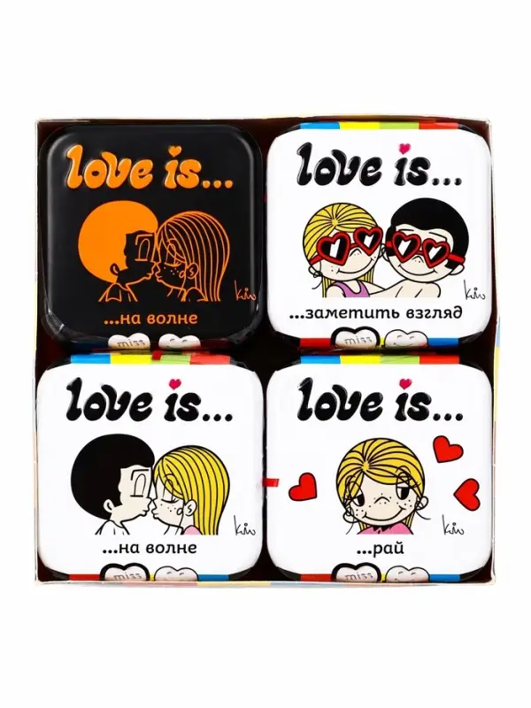 LOVE IS освежающие конфеты в форме сердца со вкусом  морской соли и маракуйи  12х12х20 г