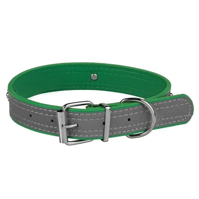 Ошейник &laquo;Лапки&raquo;, 69&times;3 см, искусственная кожа, зелёный