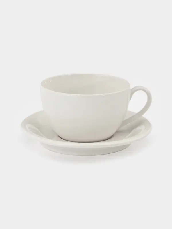 Чайная пара &laquo;Премиум&raquo;, 300 мл, фарфор, белая