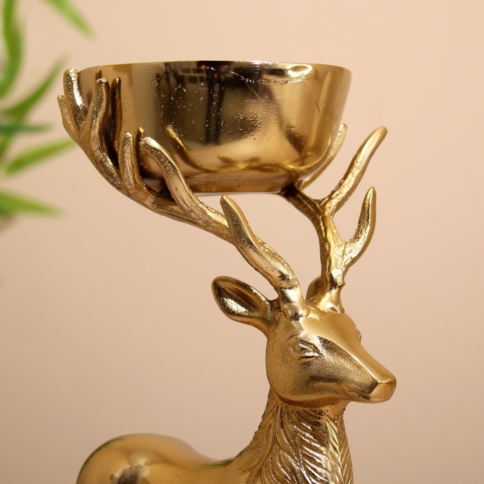 Подсвечник Подсвечник "Олень" алюминий 19х12х28 см