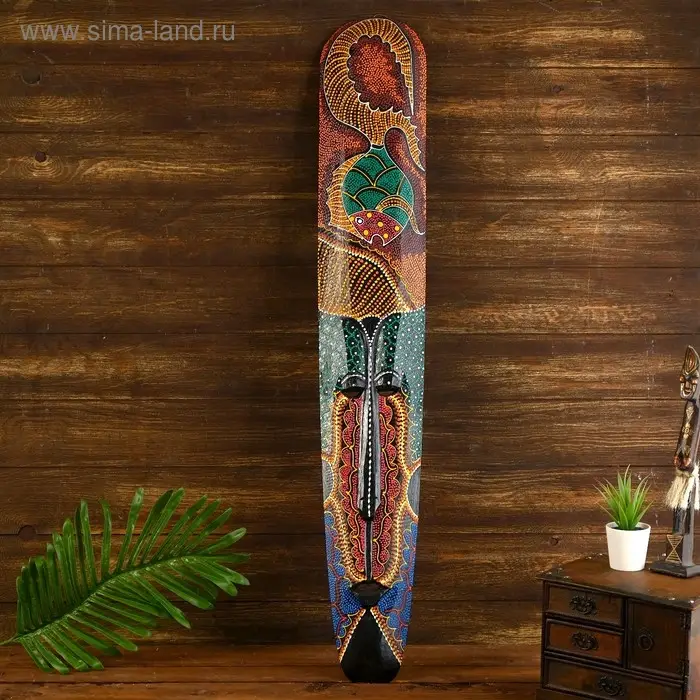 Маска Маска "Абориген рыбка" дерево 3х17х100 см