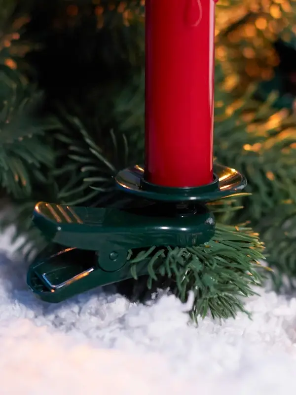 Светодиодные &laquo;Свечи на прищепках красные&raquo; 11 см, набор 10 шт., 10 LED, от батареек ААх10, пульт, свечение тёплое белое