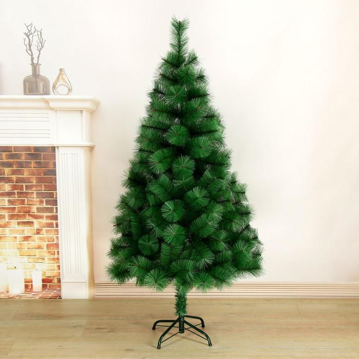 Кедр  Кедр "Зелёный" металл подставка, 150 см d иголок 10 см d нижнего яруса 87 см 152 ветки