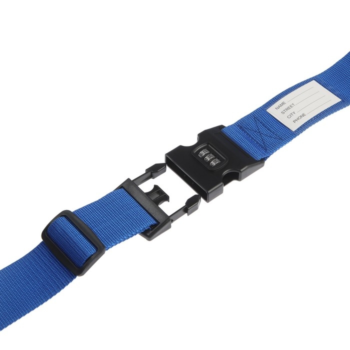 Ремень для чемодана или сумки с кодовым замком ТУНДРА, цвет синий Ремень для чемодана или сумки с кодовым замком ТУНДРА, цвет синий